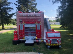Firestationcombopic 1711896799 Fire Station Truck Inflatable Bounce House Slide Combo